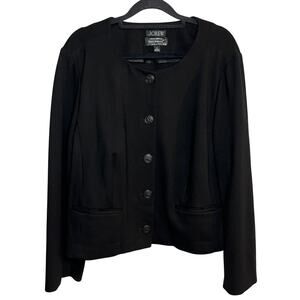 J Crew Mario Bellucci Italian Blazer Black Size 18 Old Money Classic Preppy Chic